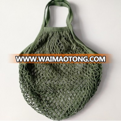 Reusable organic cotton tote mesh shopping string net bag for vegetables fruits