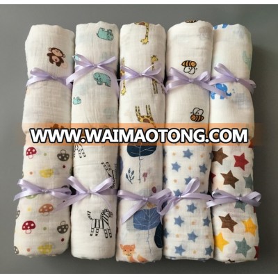 bamboo & cotton muslin blanket soft swaddle breathable Sweat absorption