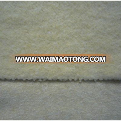 Organic knitted 55 % hemp 45 % recycled polyester fleece fabric for clothing and hoodies